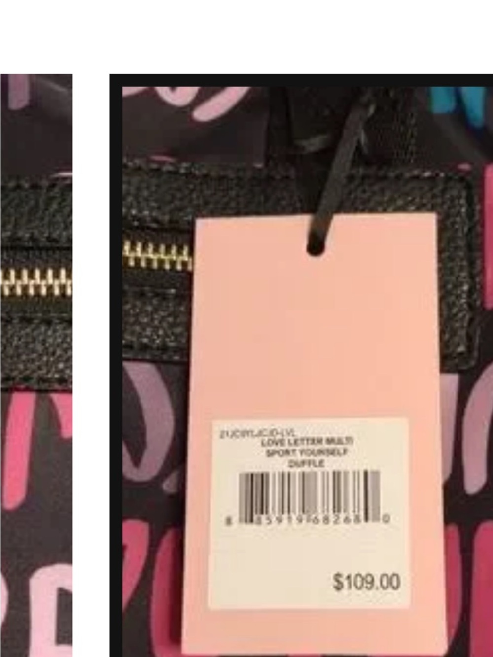 Juicy couture Love Letter duffle. Big juicy tote. Black background - Picture 11 of 11